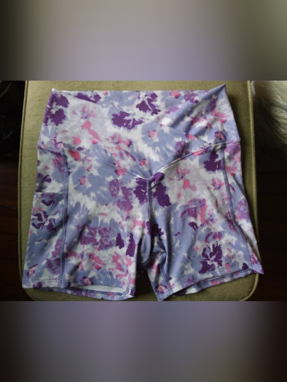 Evolution And Creation High-Waist Women’s Shorts in Lavender Floral